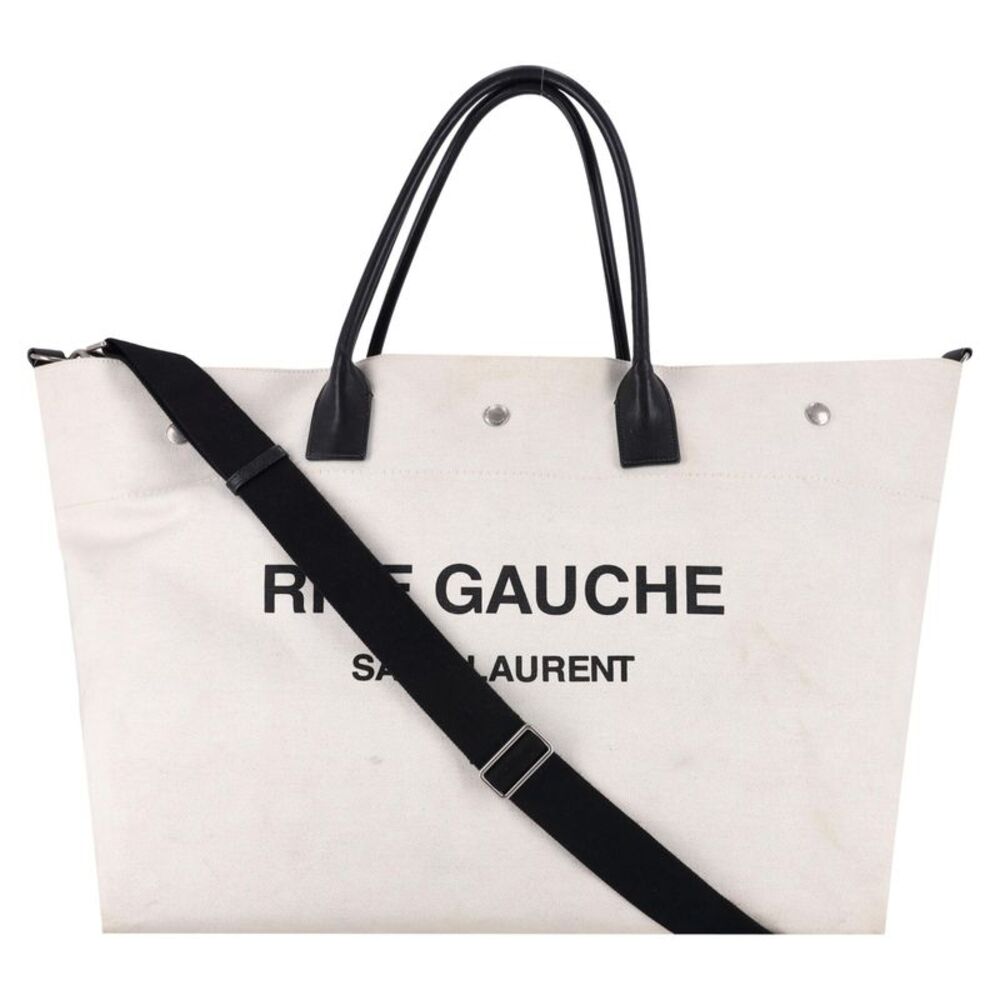 Saint Laurent Maxi Rive Gauche Canvas Tote Bag